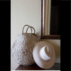 Vintage Round Basket Tote